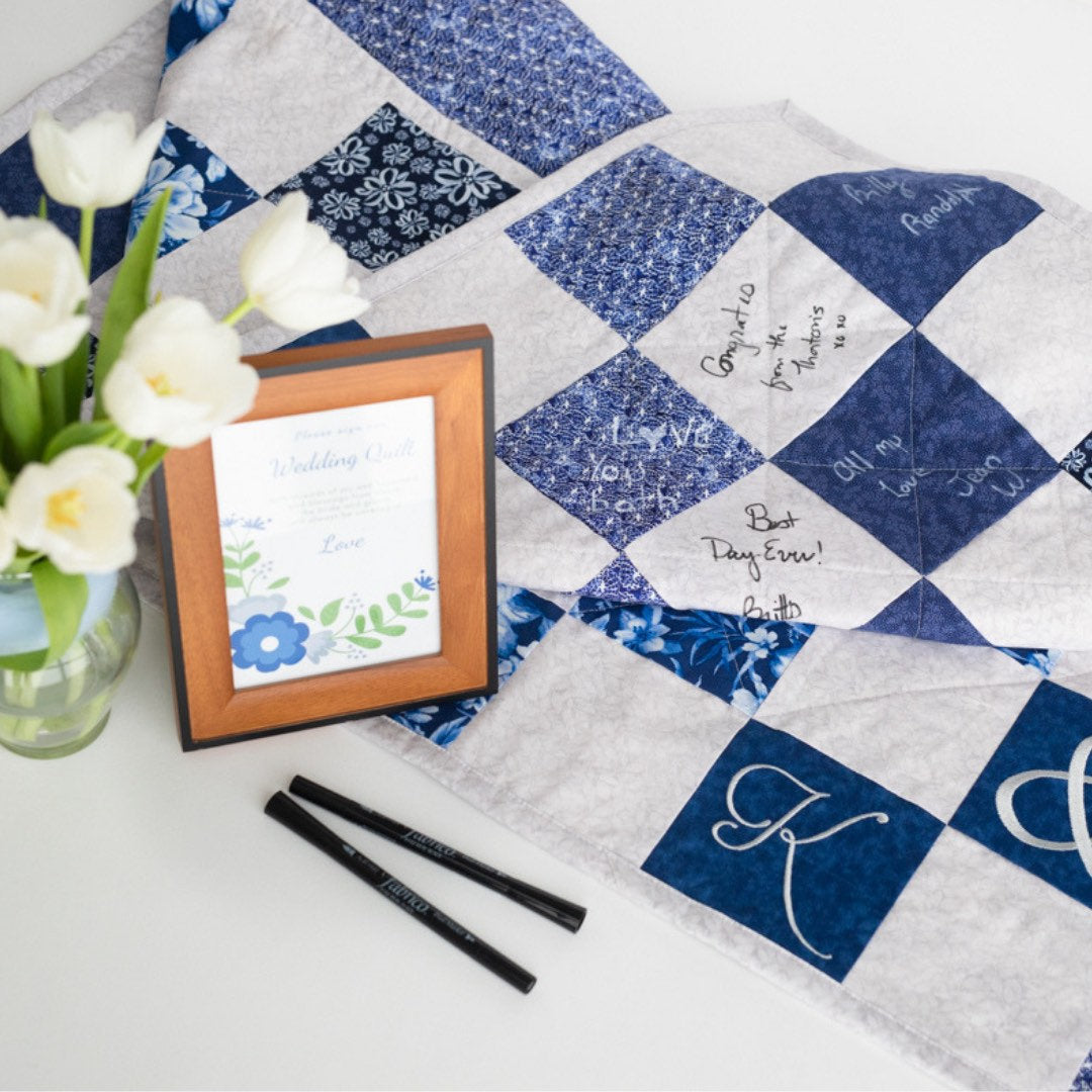 Unique Wedding Guest Book Alternative Custom Signature Quilt