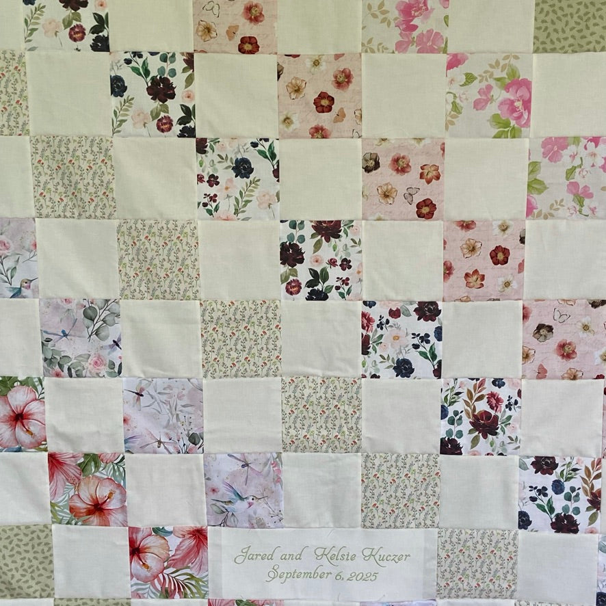 Custom Guest Book Alternative Signature Quilt for Bridal Shower Gift