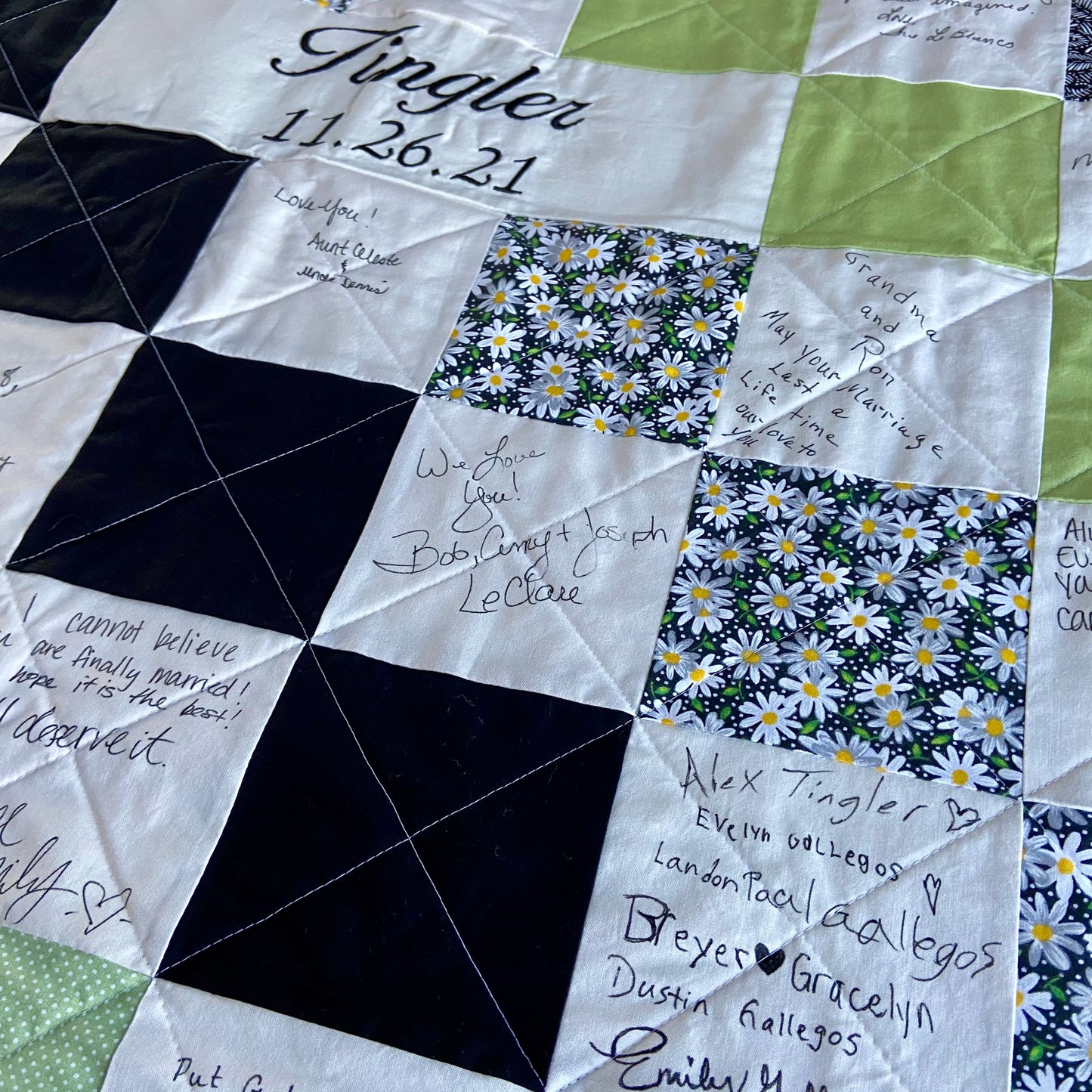 Custom Guest Book Alternative Signature Quilt for Bridal Shower Gift