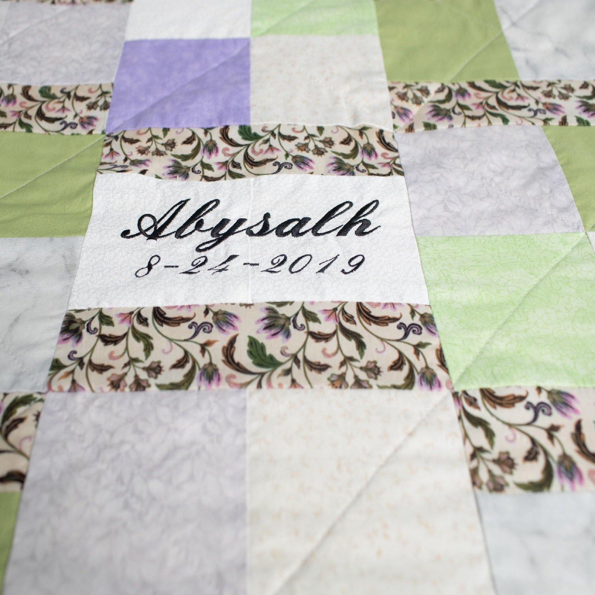 Additional Custom Embroidery Or Monogram to Personalize Quilt - The Best Seamstress