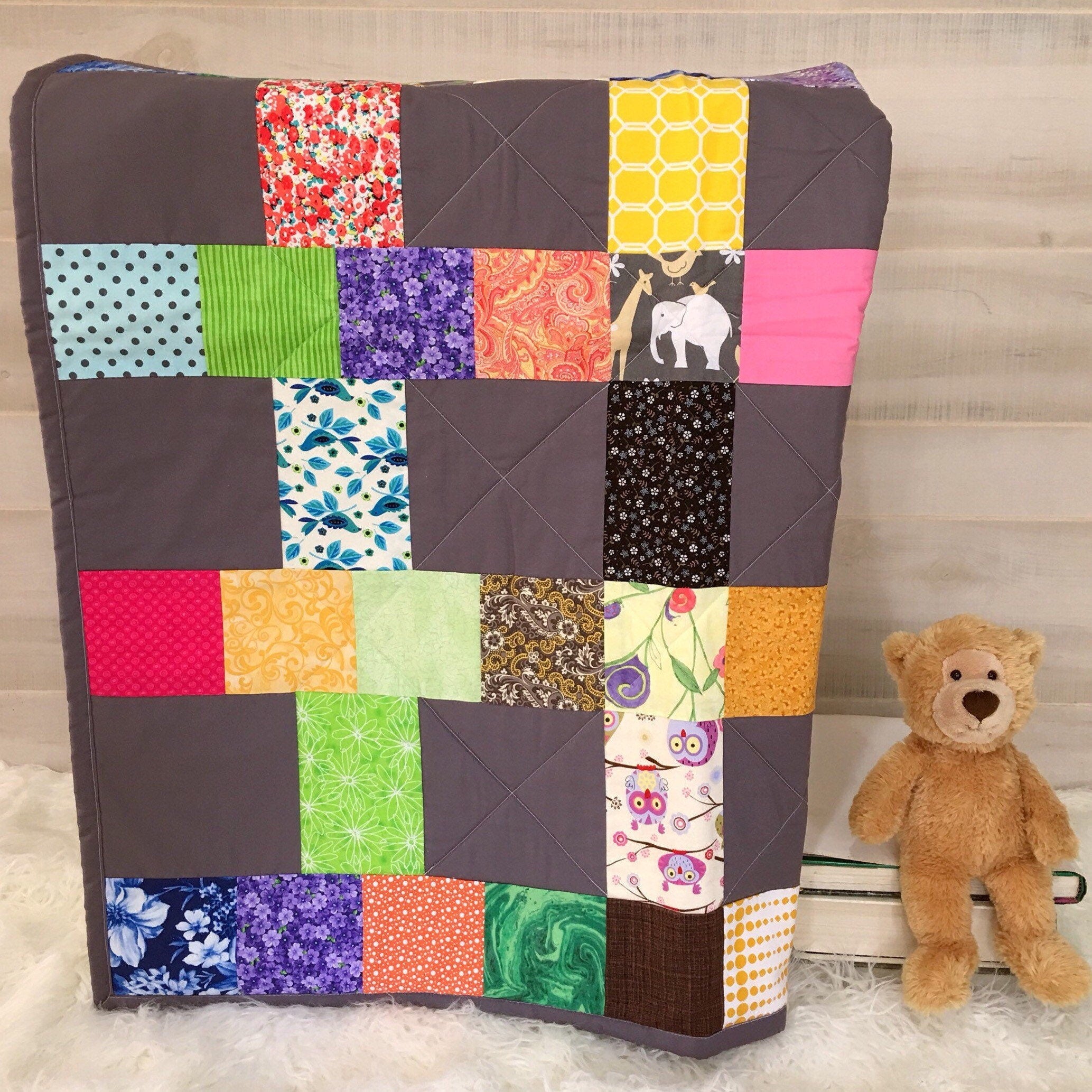 Modern hotsell Baby Quilt, Unisex Baby Blanket, Baby Quilt Handmade