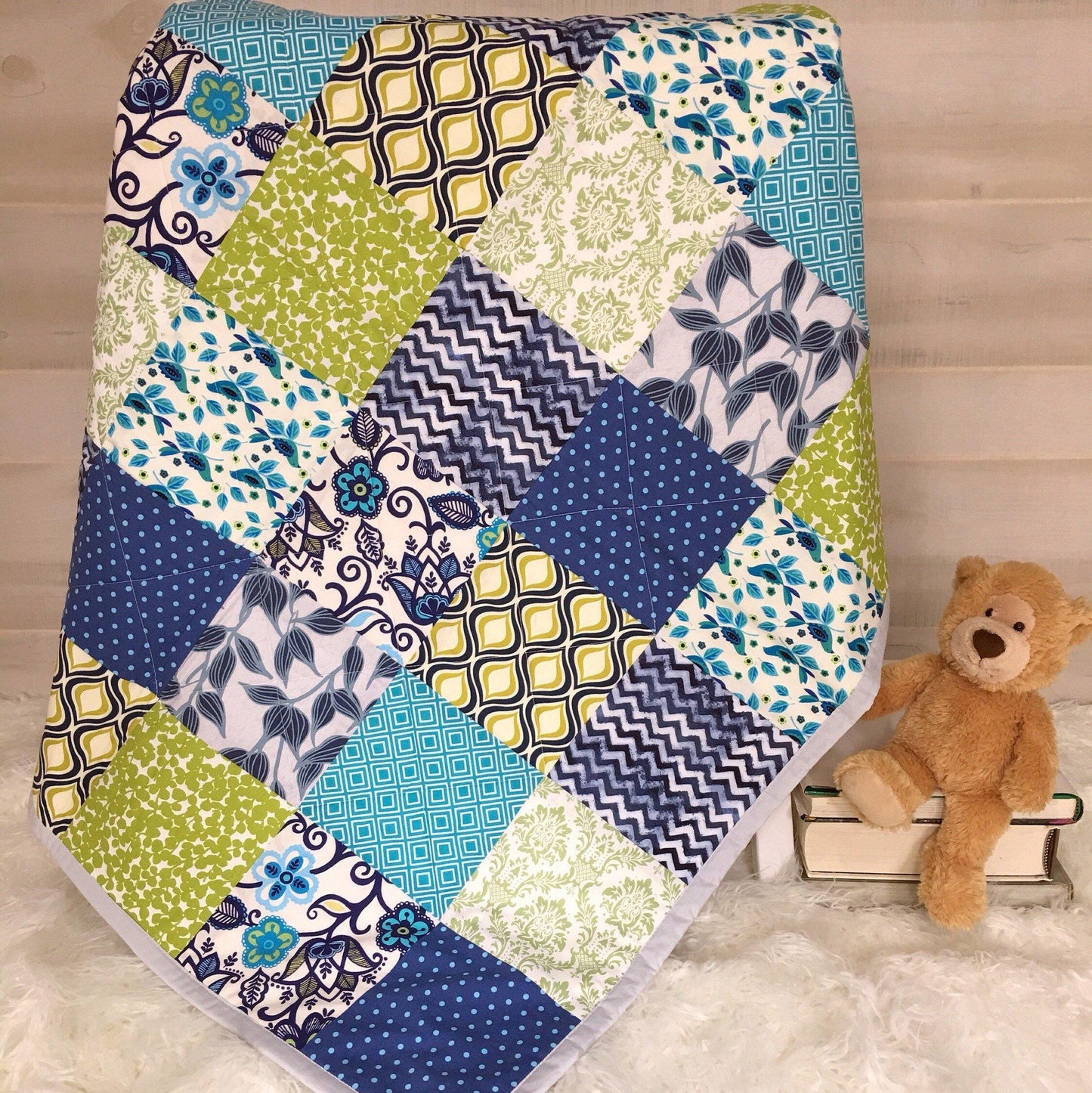 Handmade Embroidered Baby Blanket Quilted for Grandson Gifts - The Best Seamstress