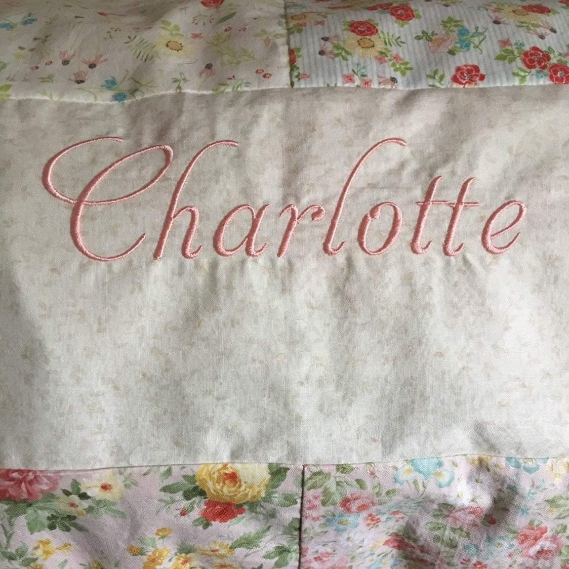 Additional Custom Embroidery Or Monogram to Personalize Quilt - The Best Seamstress