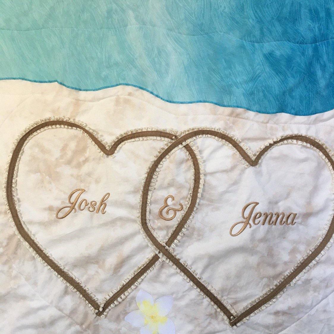 Personalized Beach Wedding Blanket Bridal Shower Gift for Daughter - The Best Seamstress