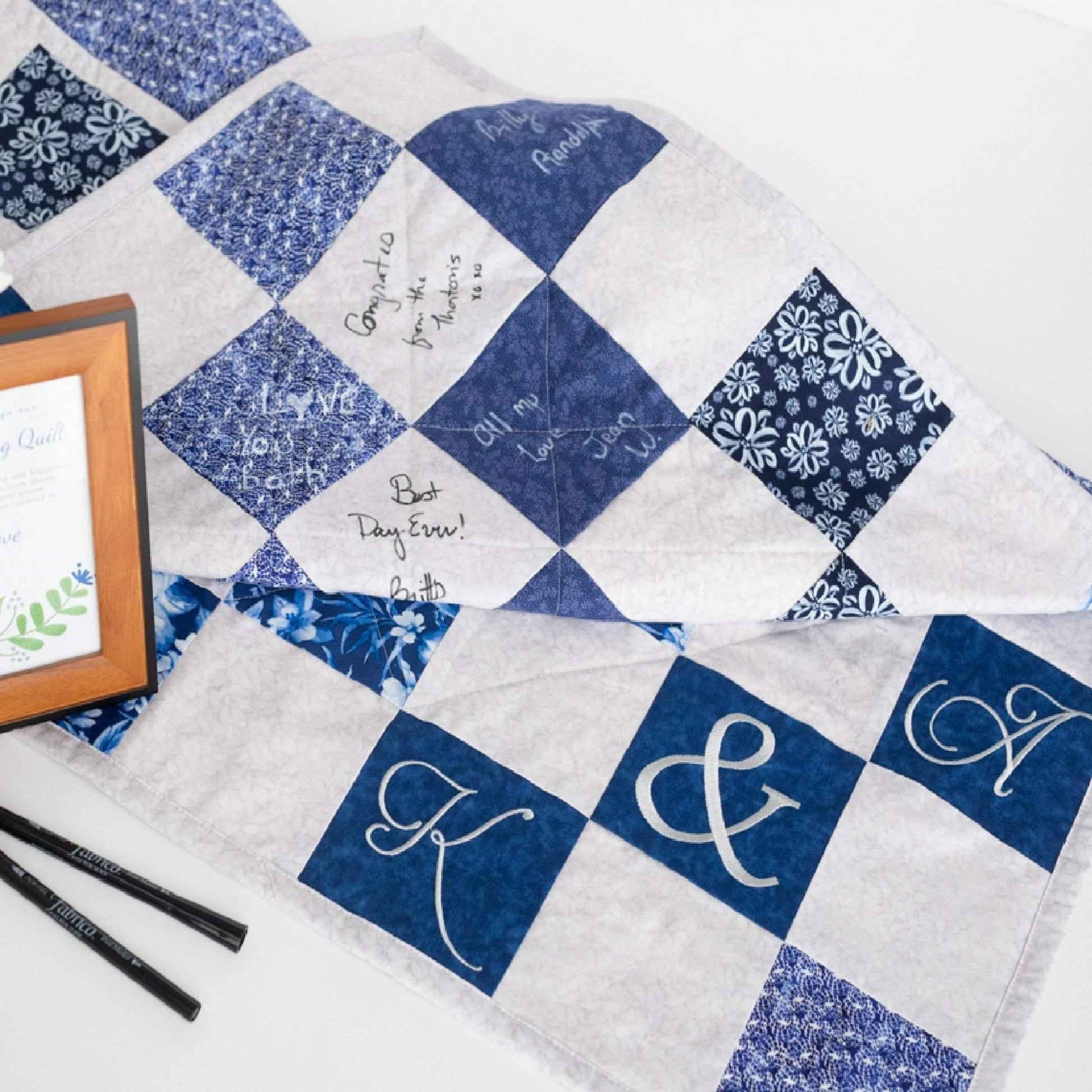 Custom Guest Book Alternative Signature Quilt for Bridal Shower Gift - The Best Seamstress