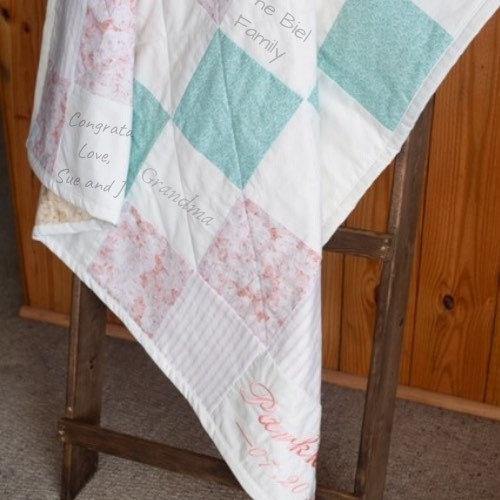 Custom Rustic Wedding Guest Book Quilt Personalized Bridal Shower Gift - The Best Seamstress