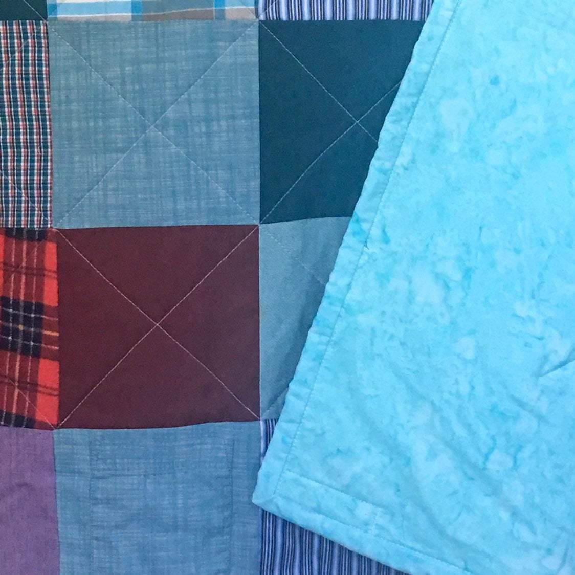 Custom Memory Quilts Quilted Patchwork Blanket with Father’s Shirts - The Best Seamstress