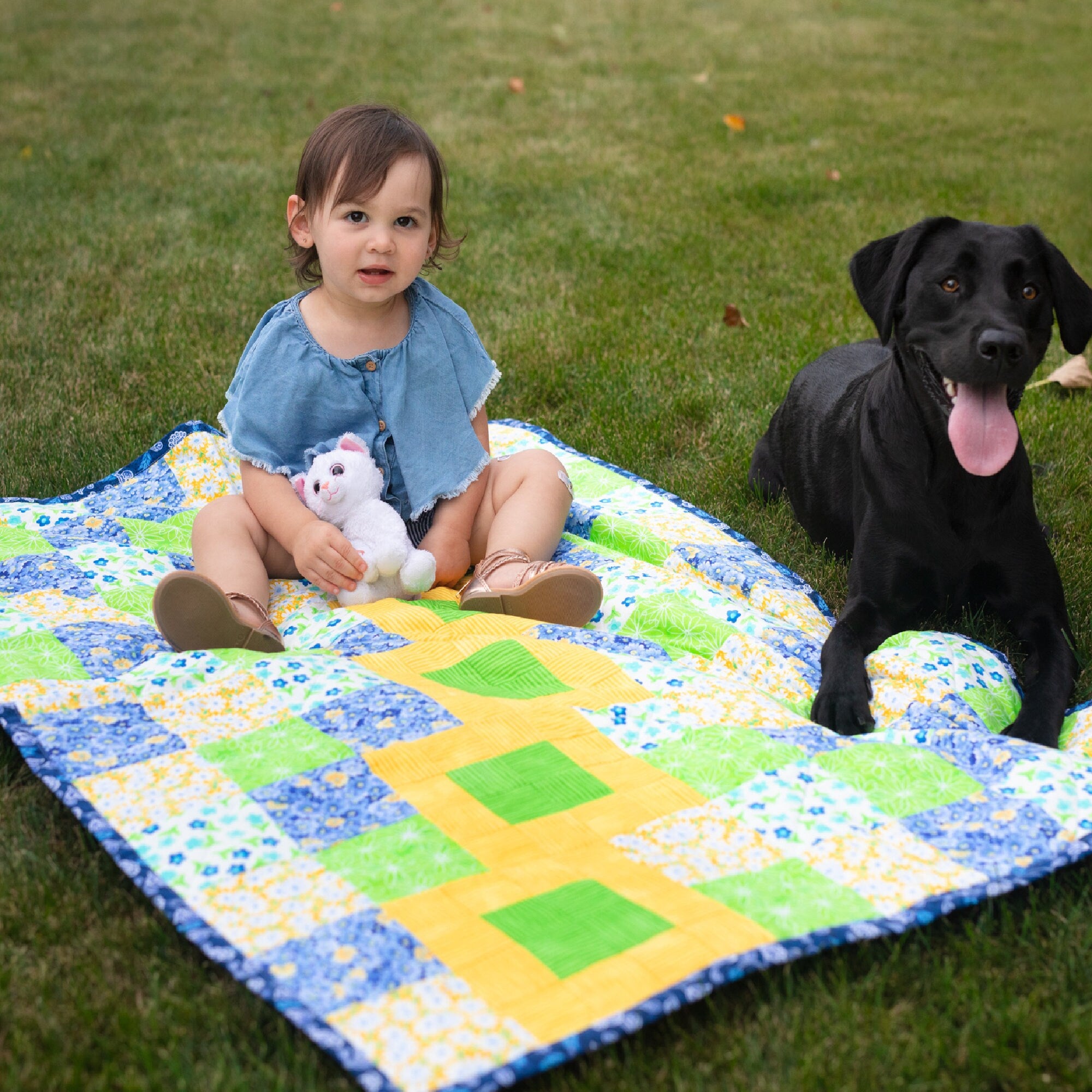 Modern authentic baby girl quilt