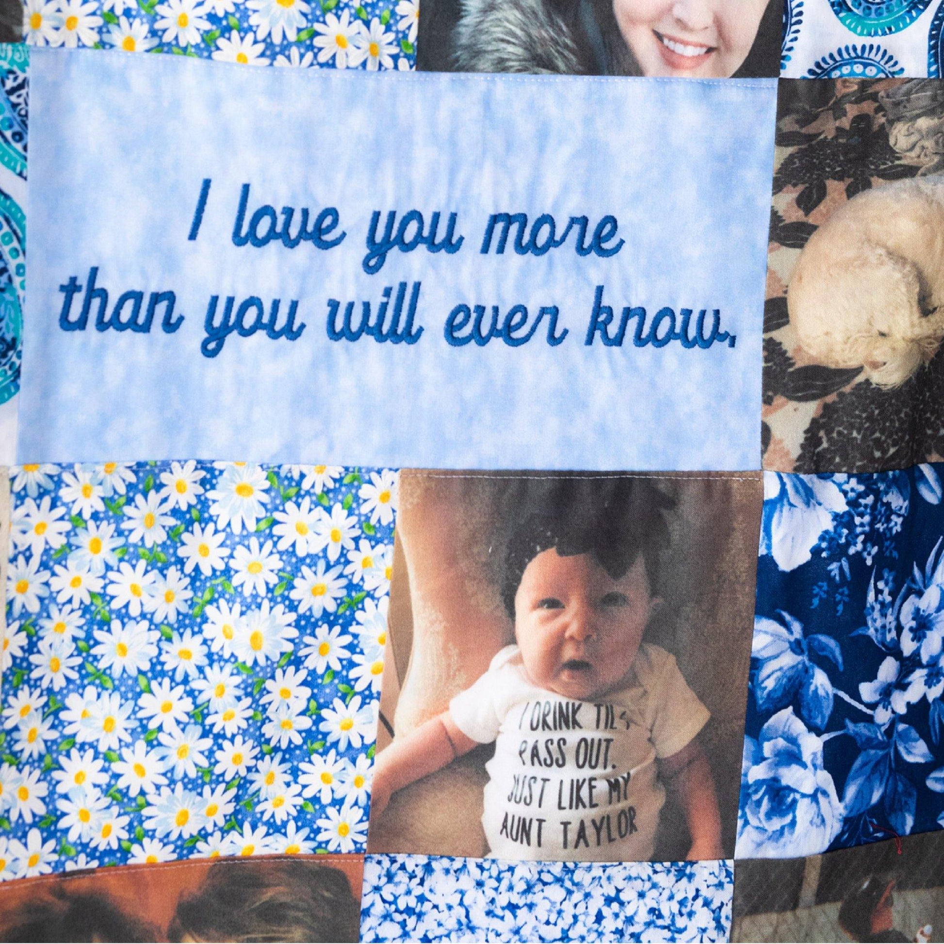 Custom Photo Memory Quilt With Your Pictures and Choice of Fabric - The Best Seamstress