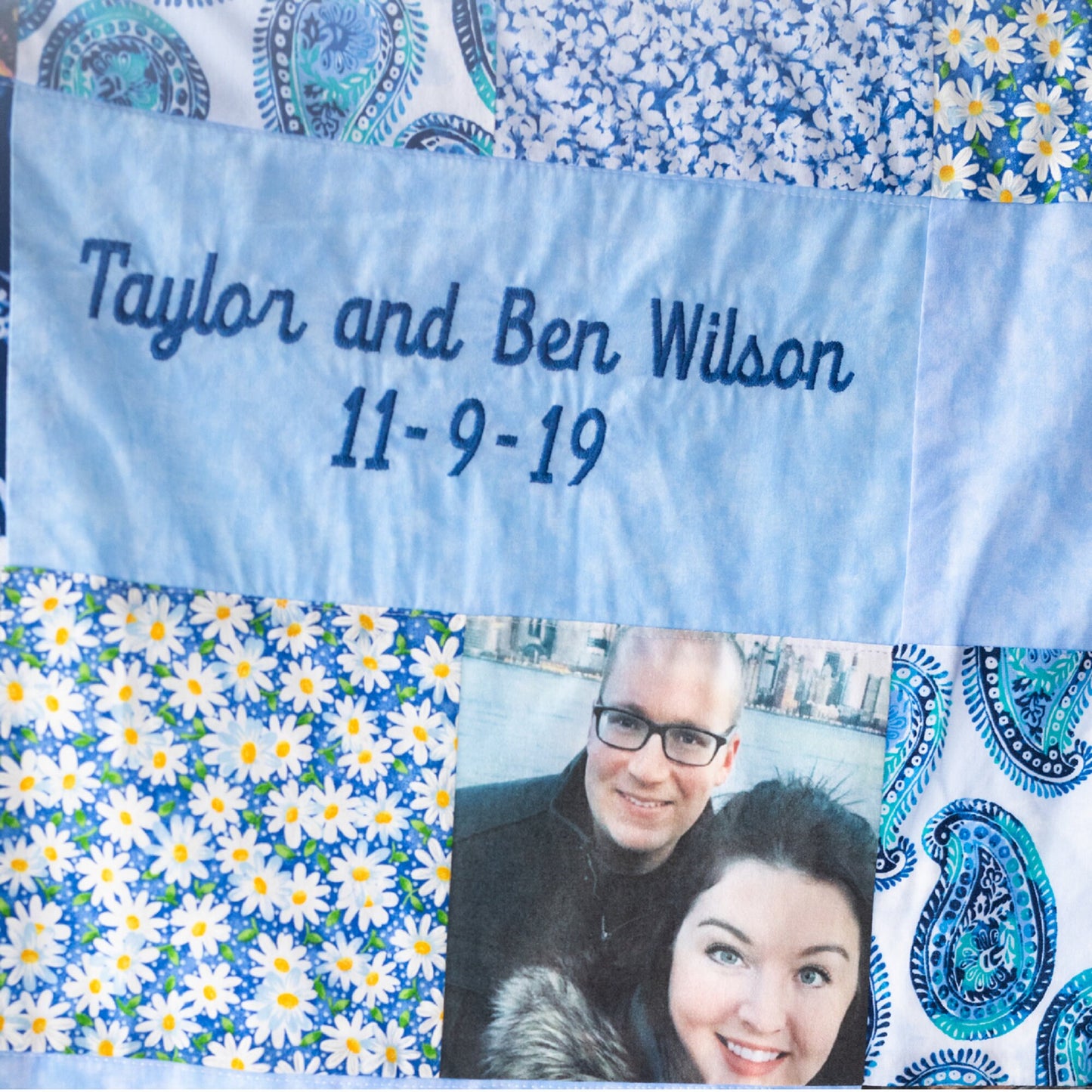 Homemade Custom Quilt with Pictures. Patchwork Quilt, Personalized Blanket for Adults, 60th Birthday Gifts for Women, 1st Mothers Day Gift