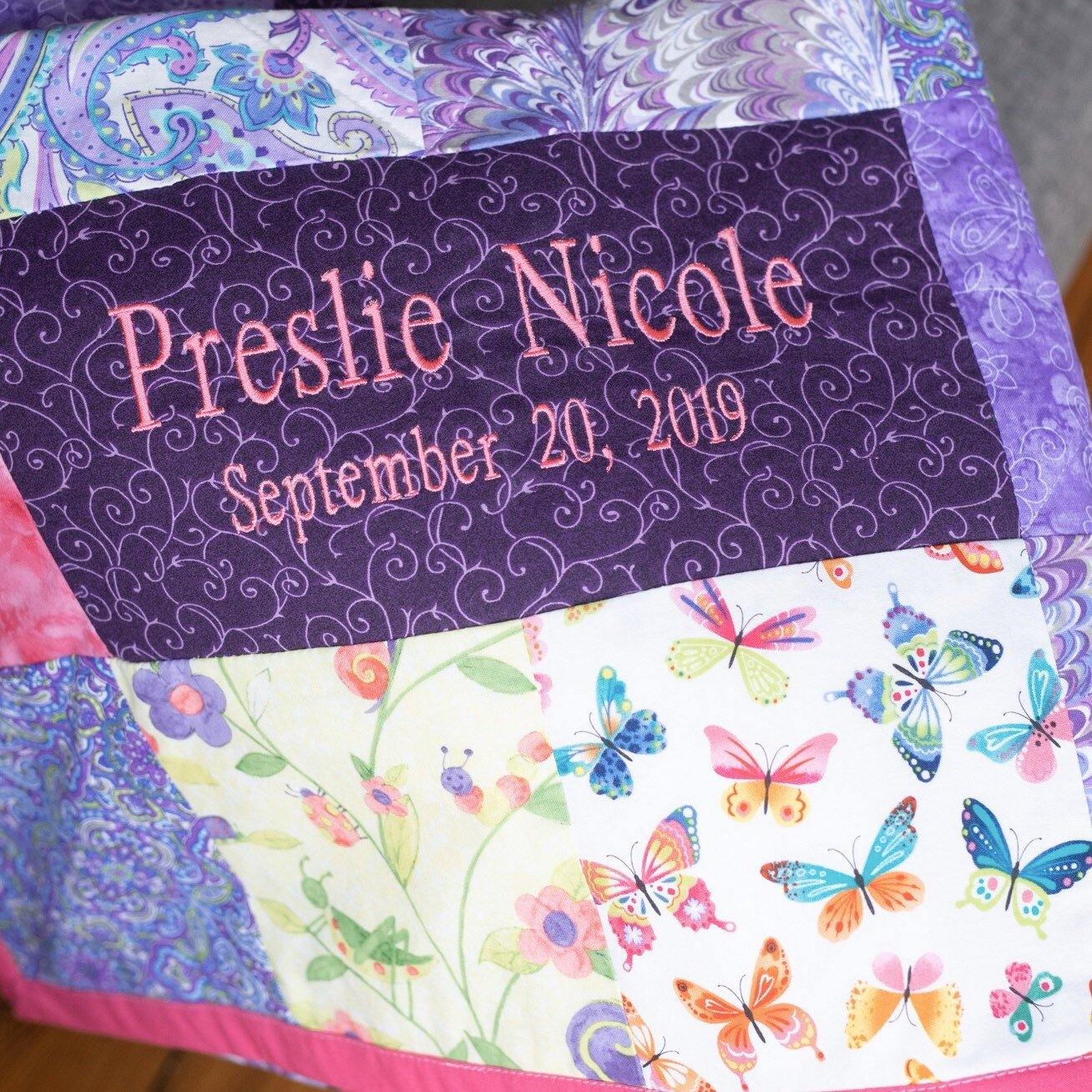 Baby Girl Lavender Patchwork Crib Quilt for Unique Shower Gift - The Best Seamstress