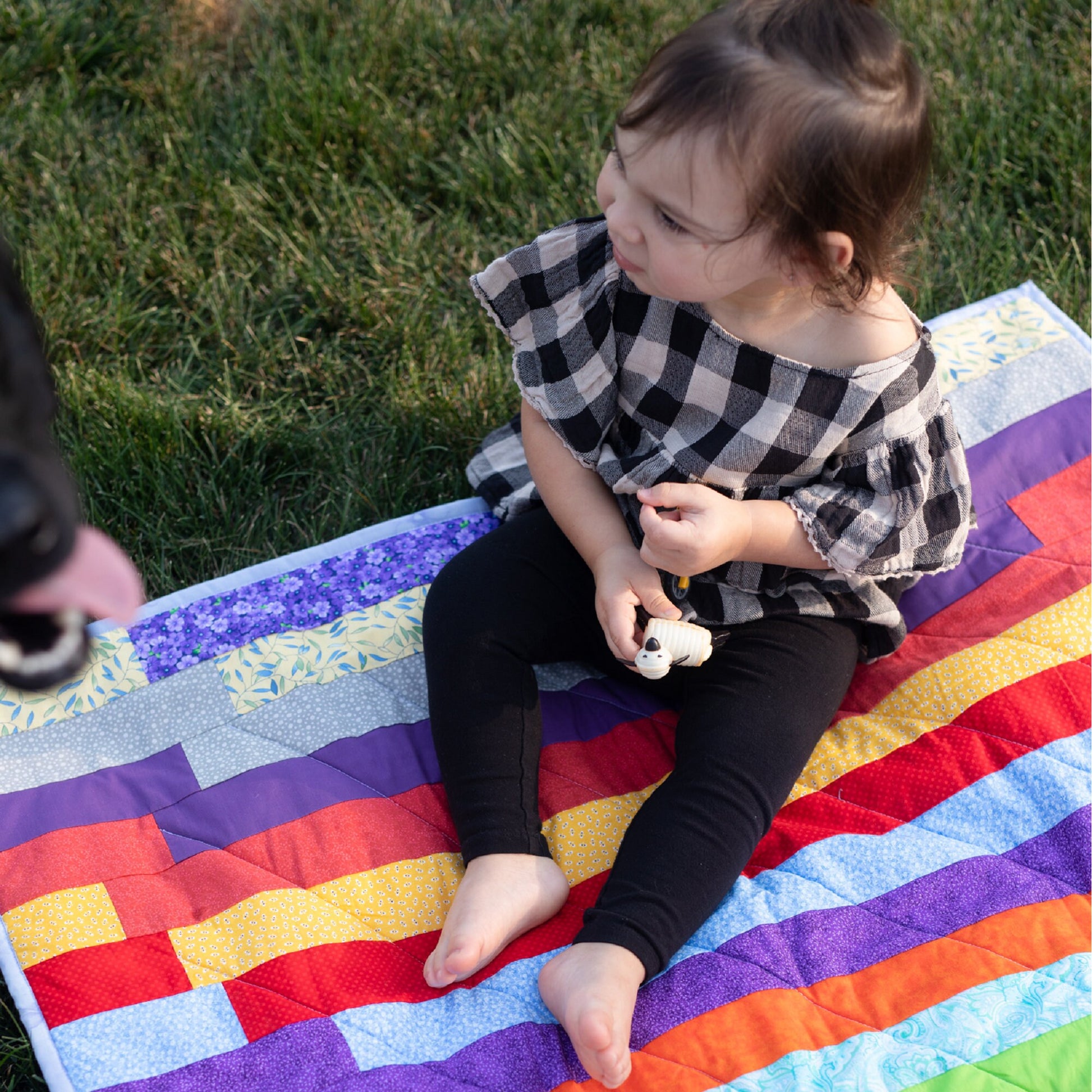 Baby Quilts Handmade for Toddler Girl Bedding an Amazing 1 Year Old Girl Gift. Patchwork Quilted Geometric Blanket or Kids Playmat Padded.