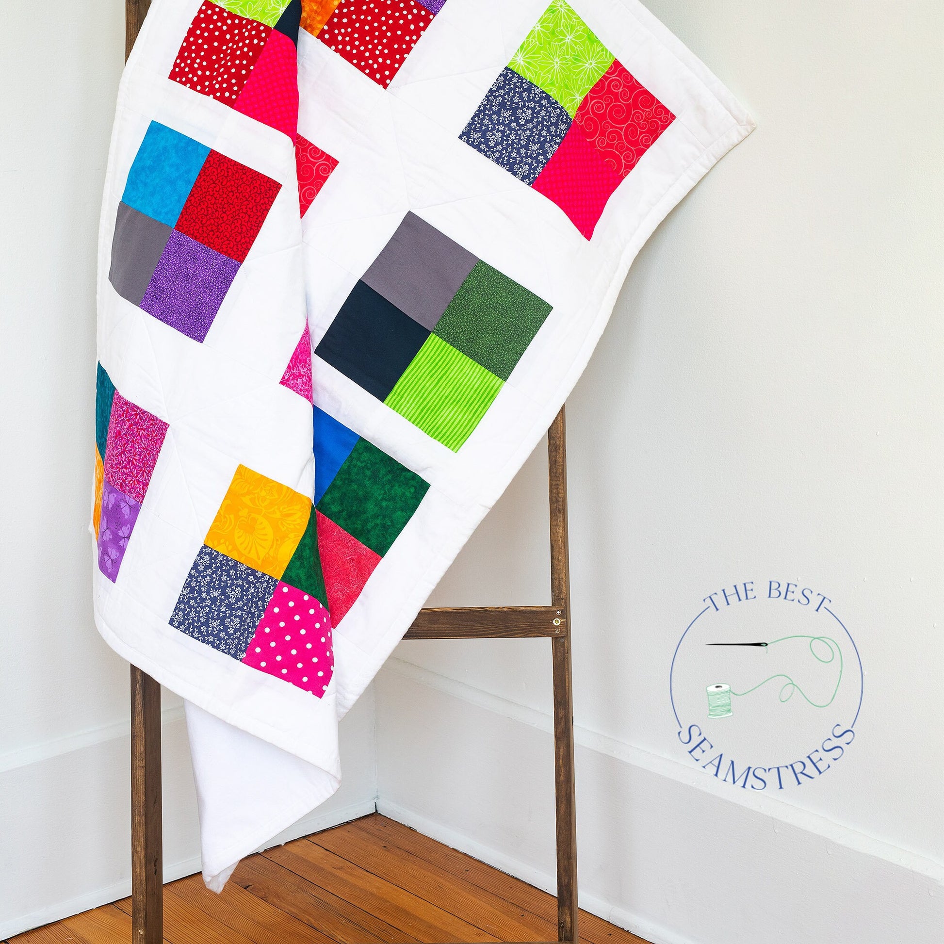 Patchwork Baby Quilt Handmade for a Modern Nursery Decor. Boy, Girls Nursery Bedding, Stroller Blanket Can Double as Toddler or Kids Playmat