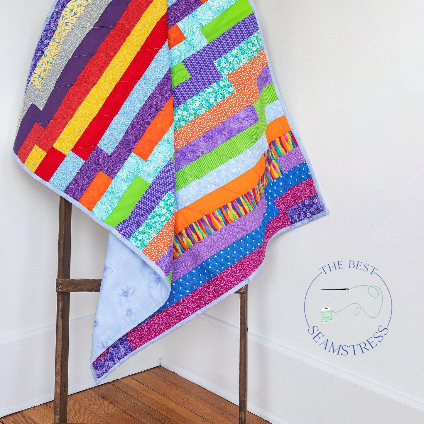 Gender Neutral Toddler Crib Bedding, Handmade Quilt for Baby, and Bohemian Nursery, Grandson Gifts - The Best Seamstress