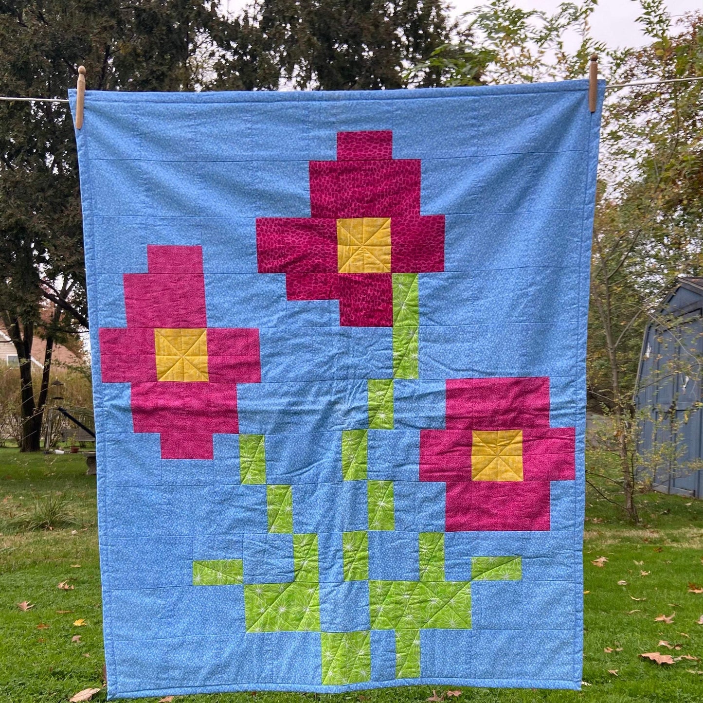 Abstract Floral Lap Quilt and Wheelchair Blanket Handmade - The Best Seamstress