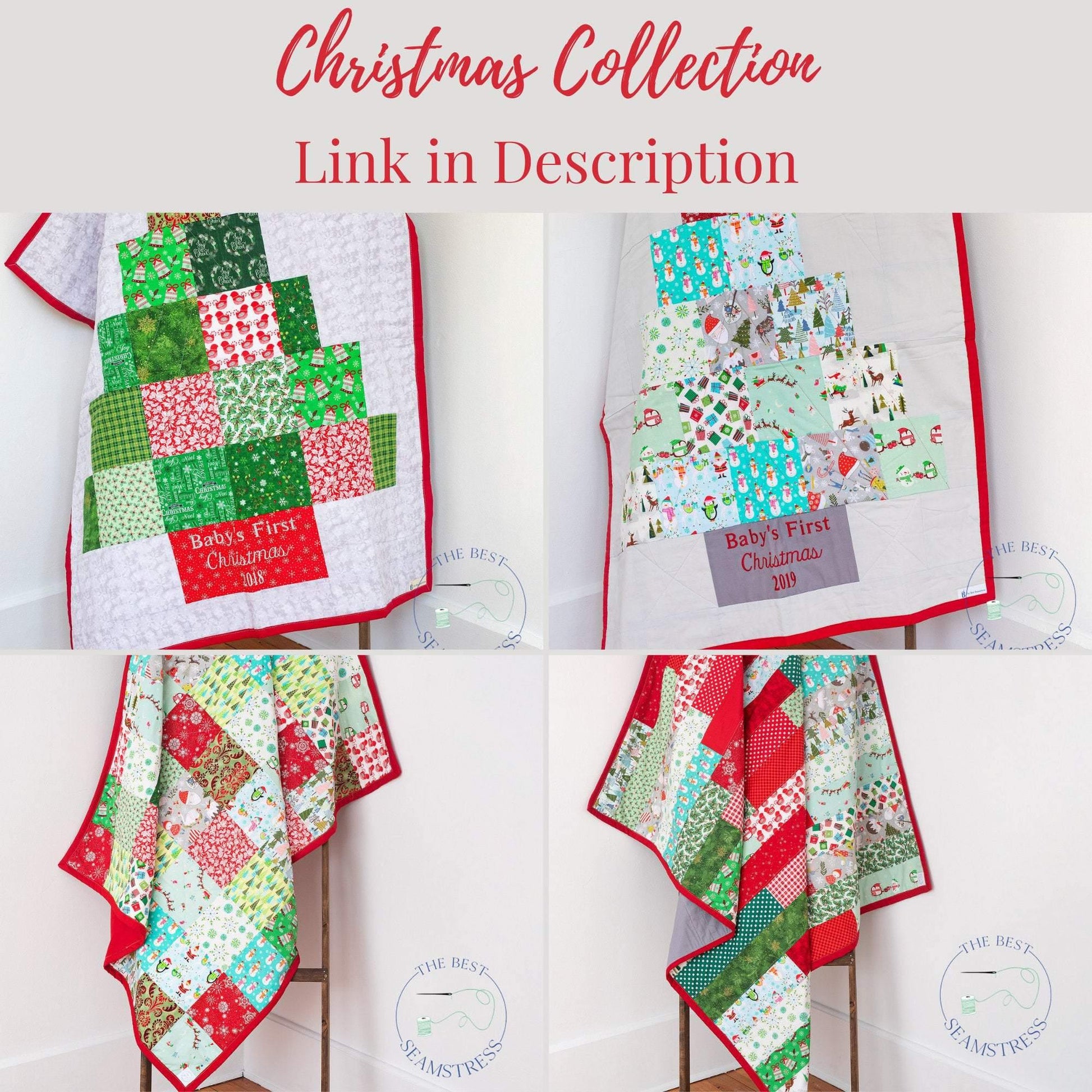 Throw Size Patchwork Quilt for Christmas in Holiday Fabrics for Lap or Sofa - The Best Seamstress