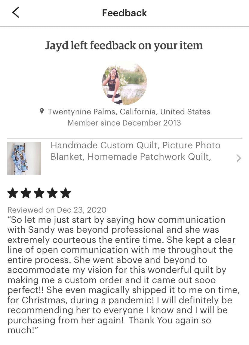 Homemade Custom Quilt with Pictures. Patchwork Quilt, Personalized Blanket for Adults, 60th Birthday Gifts for Women, 1st Mothers Day Gift