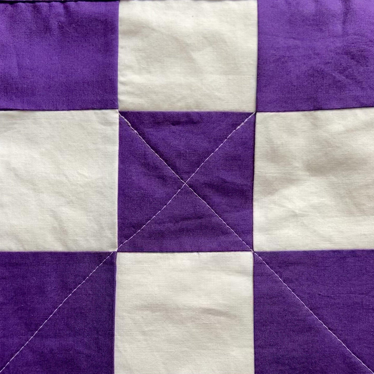 Beautiful Dark Purple Patchwork Quilt in Twin Bed Size or Extra Large Throw Blanket - The Best Seamstress