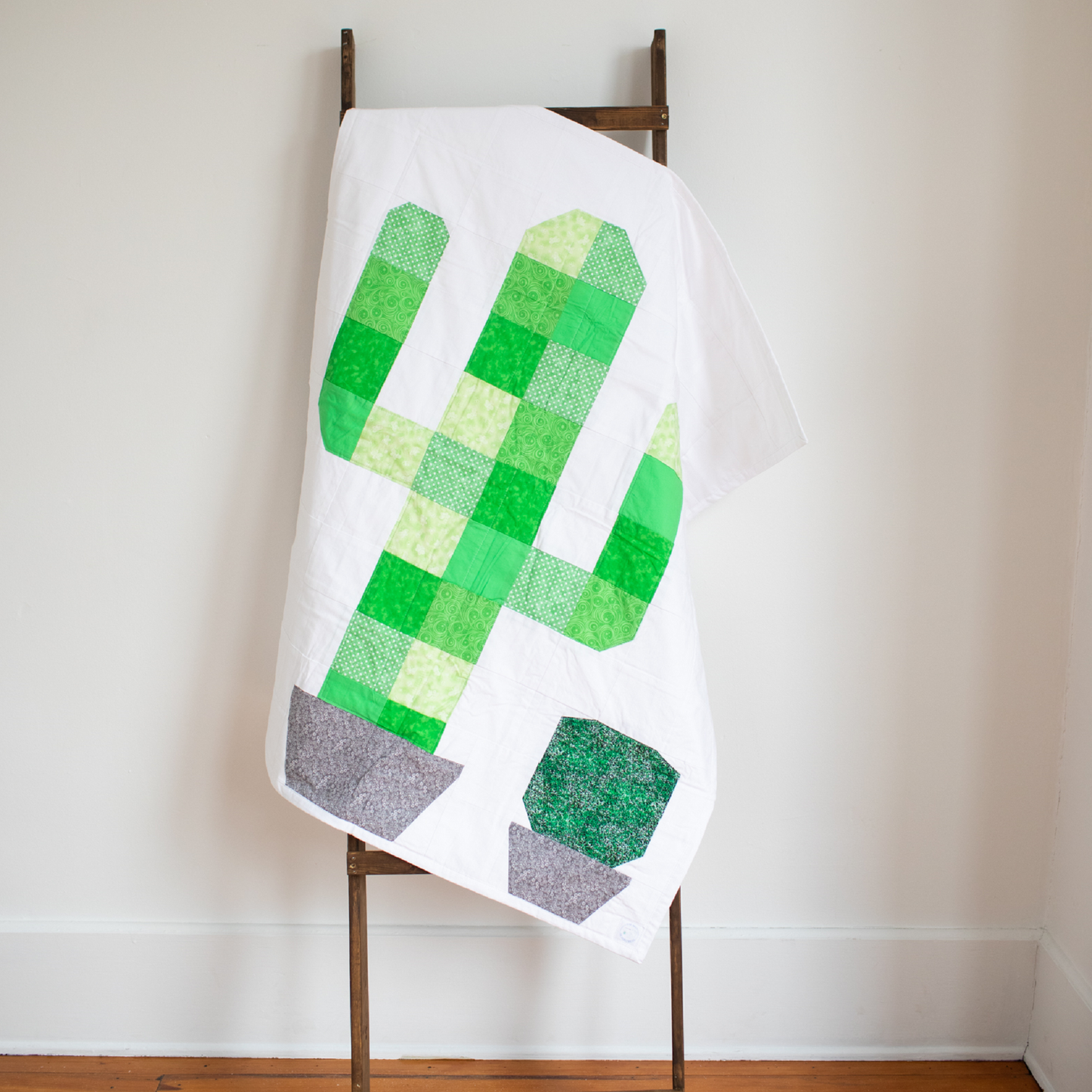 Cactus Nursery Baby Quilt Modern Gender Neutral Patchwork Blanket - The Best Seamstress